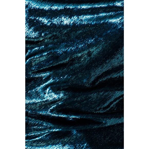 CINQ A SEPT Shiny Astrid Dress Teal Topaz Size 2 Metallic Bodycon Mini Sexy Chic - Picture 3 of 16